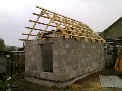 Конструкция крыши для бани